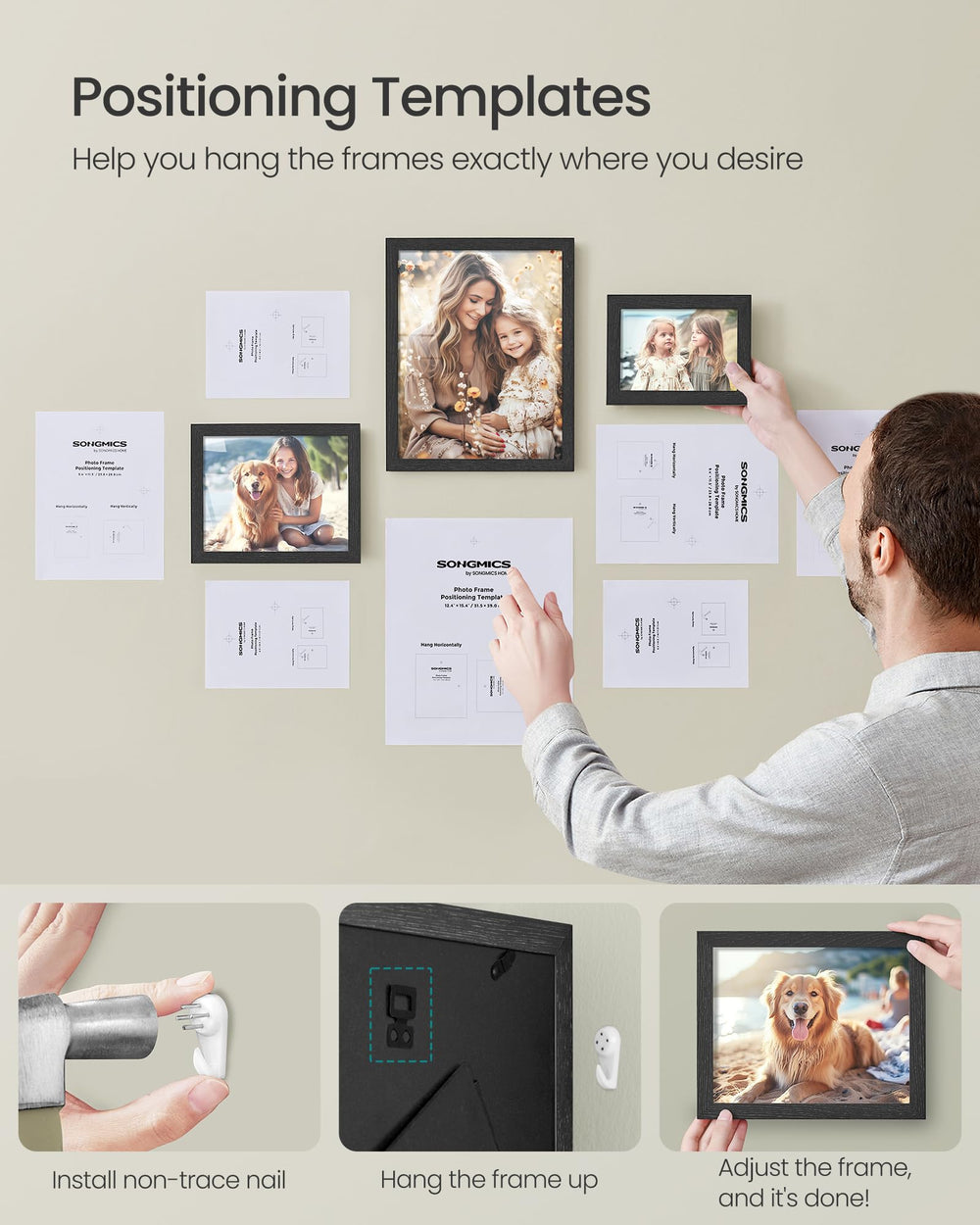 SONGMICS comparaison tailles illustre options pour composition