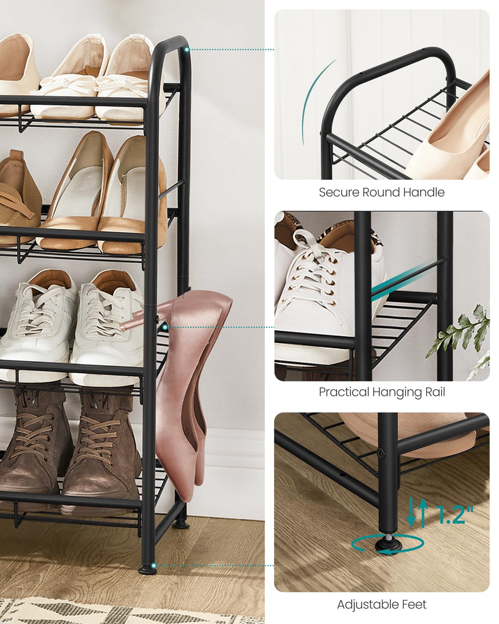 SONGMICS configuration horizontale DIY pour étendre le rangement