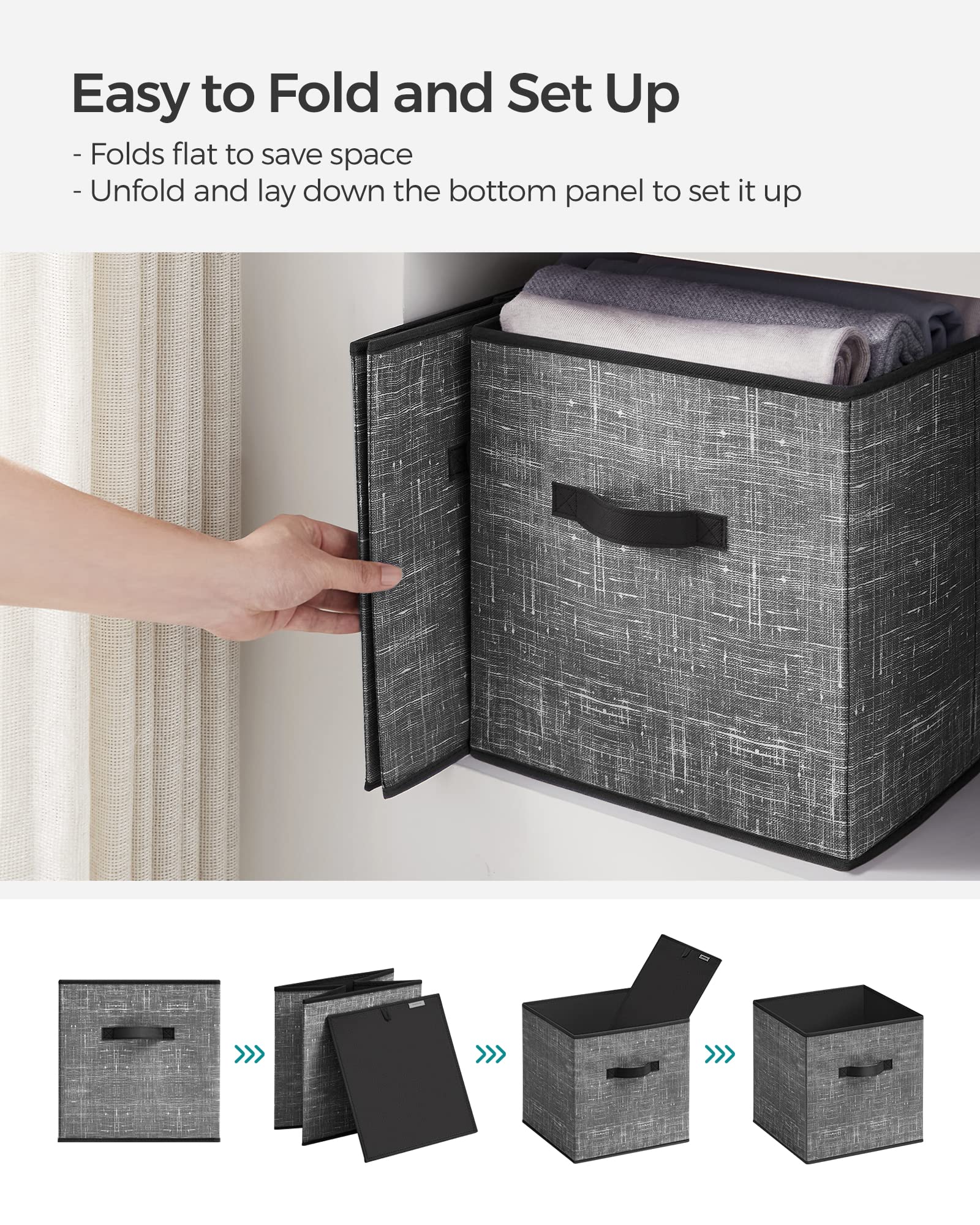 SONGMICS cube plié à plat, gain de place pour stockage saisonnier
