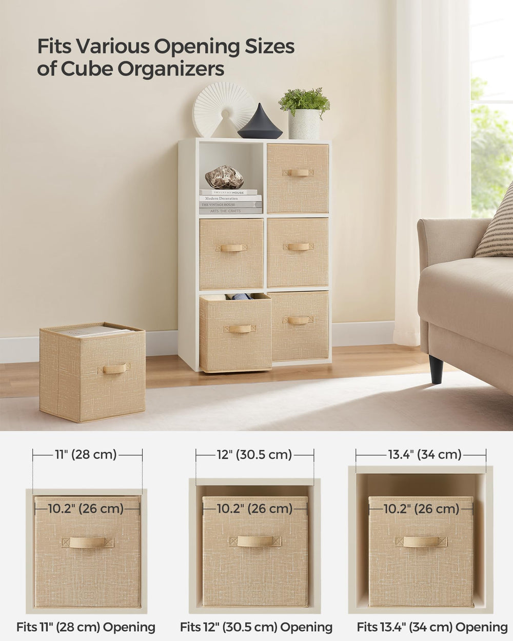 SONGMICS cube plié à plat, gain de place évident