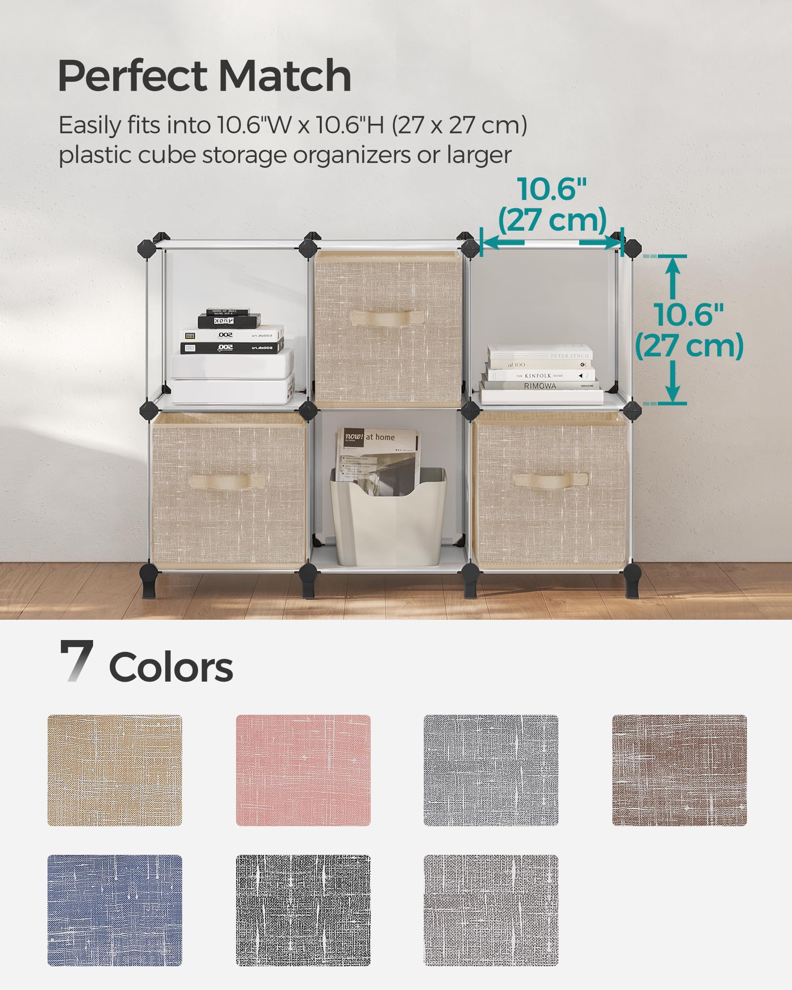 SONGMICS cube utilisé dans salon, rangement pratique quotidien