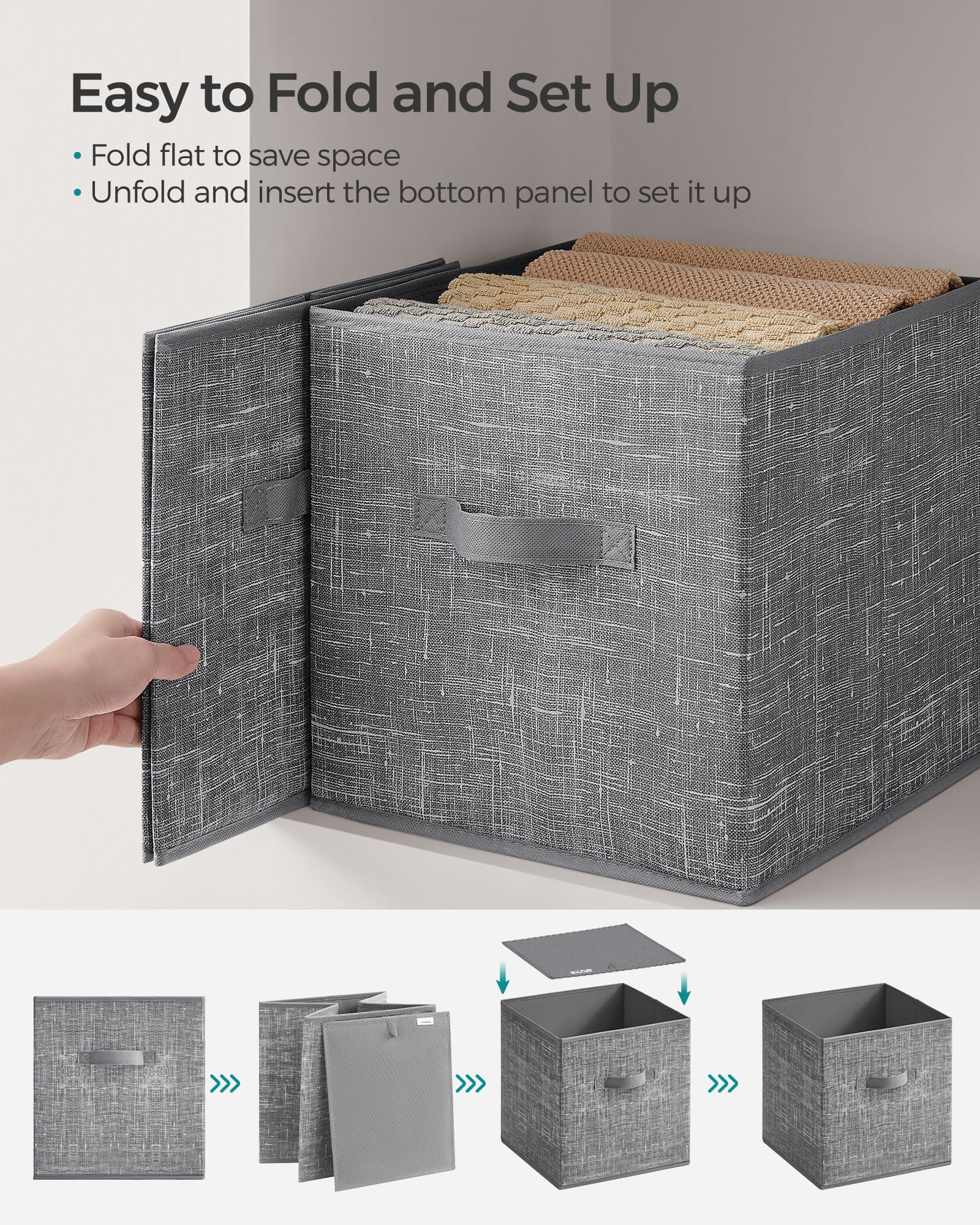SONGMICS cubes disposés dans une chambre apportant esthétique et fonctionnalité