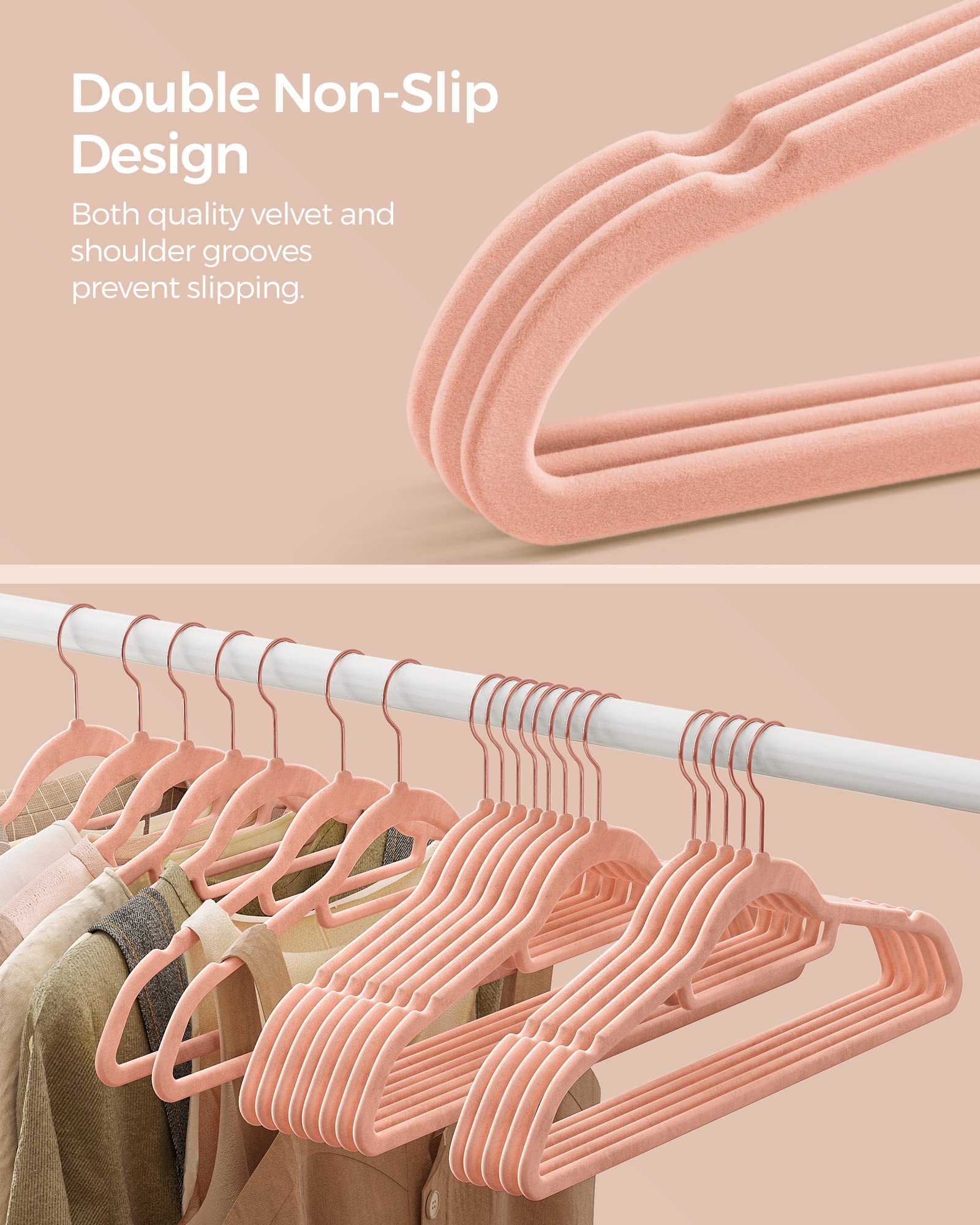 SONGMICS détail crochet or rosé pivotant facilite accrochage