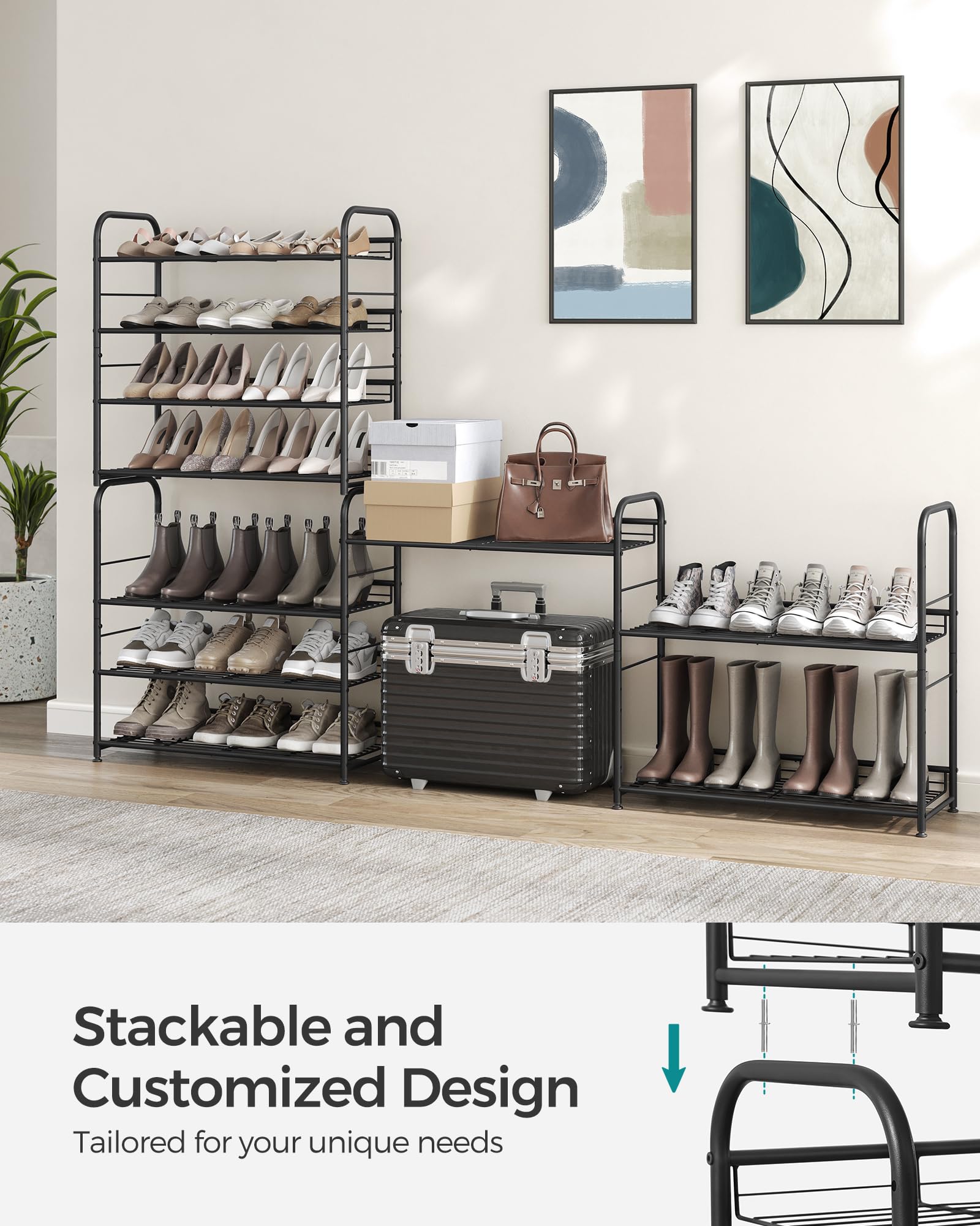 SONGMICS gros plan de la grille métallique garantissant solidité