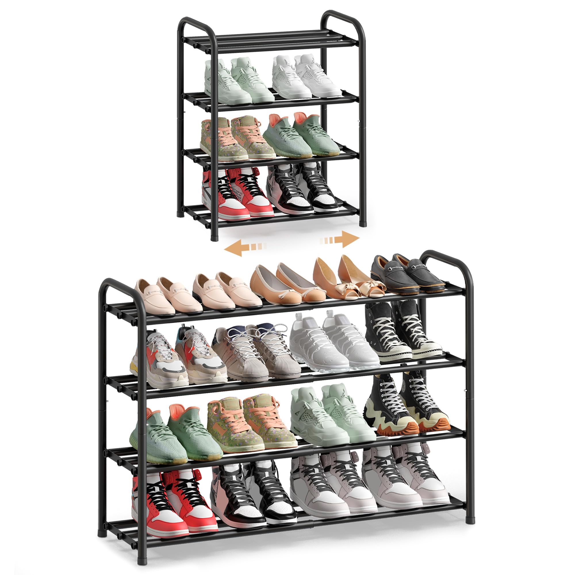 SONGMICS vue de face du meuble chaussures montrant rangement gain de place