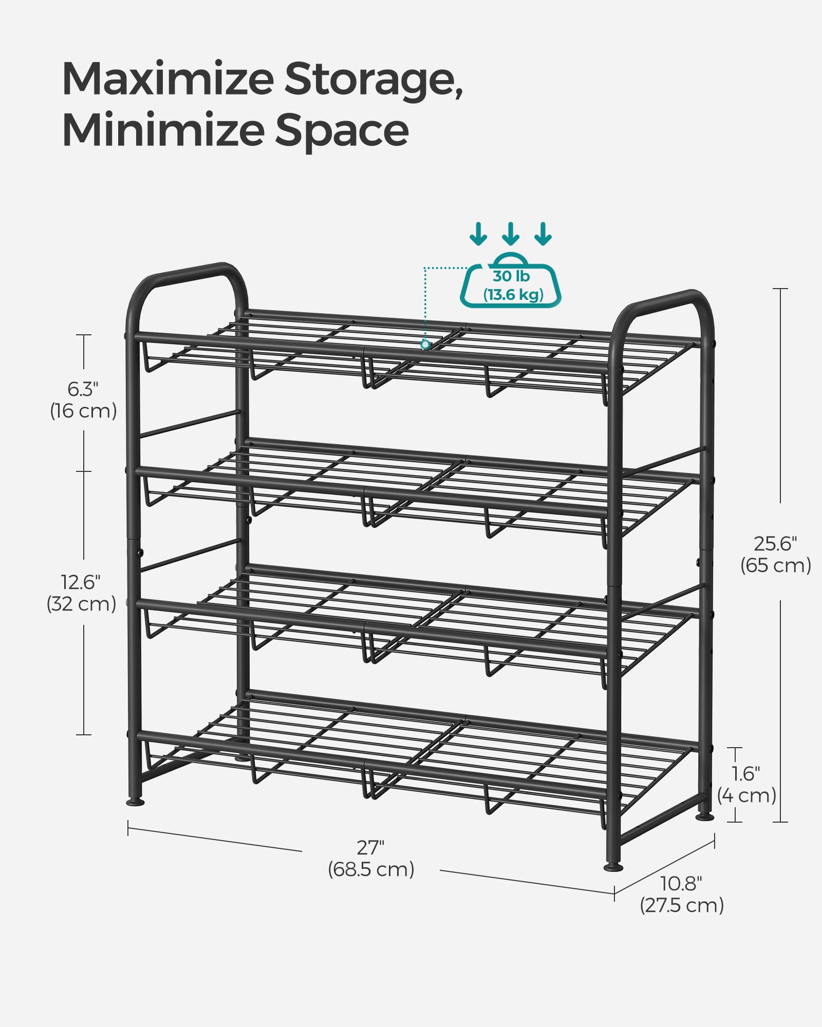 SONGMICS modules empilés verticalement pour optimiser hauteur
