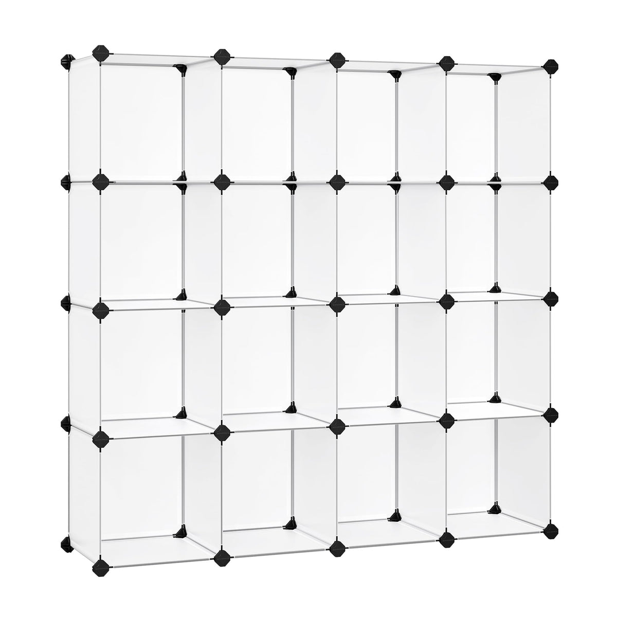 SONGMICS étagère 16 cubes face complète montrant rangement organisé