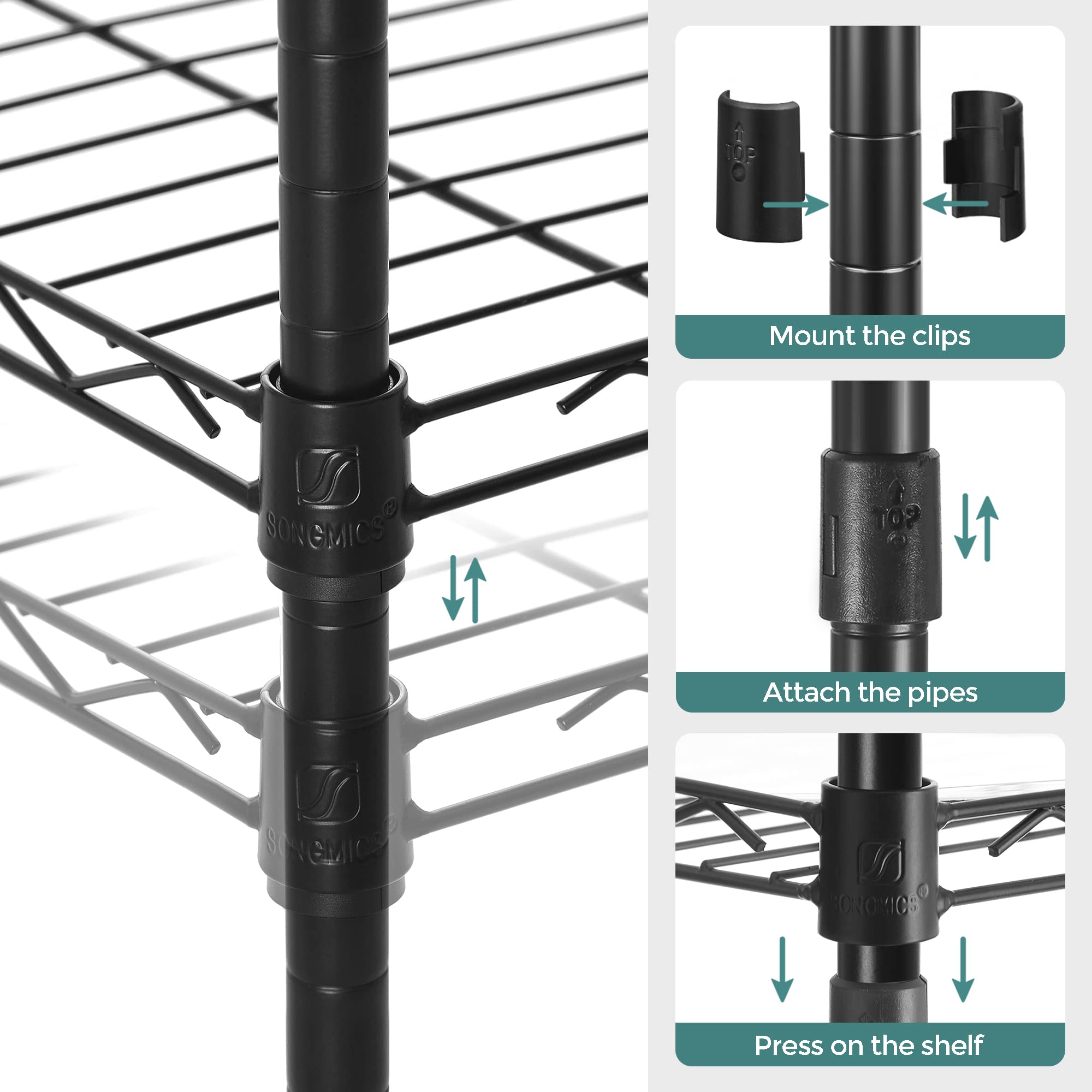 SONGMICS comparaison taille échelle montrant encombrement réduit au sol