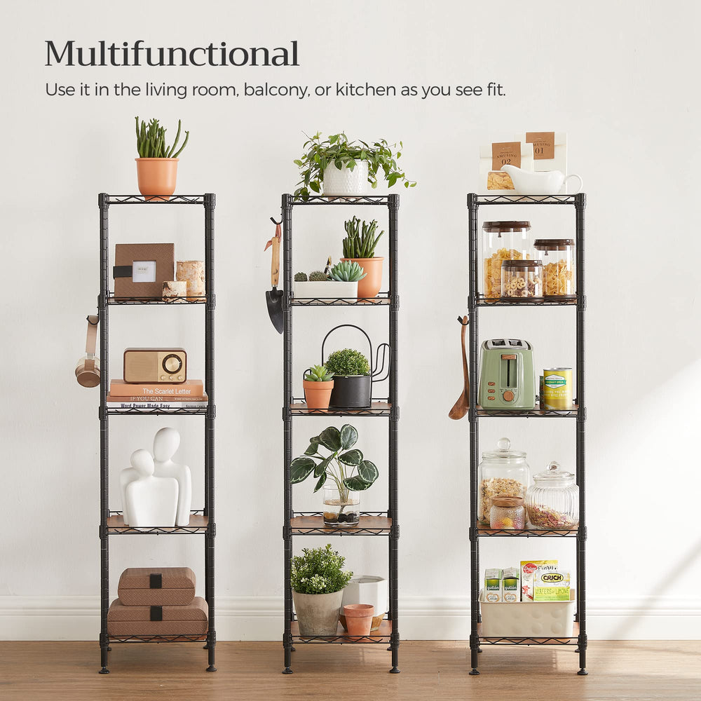 SONGMICS étagère remplie de produits illustrant capacité et rangement
