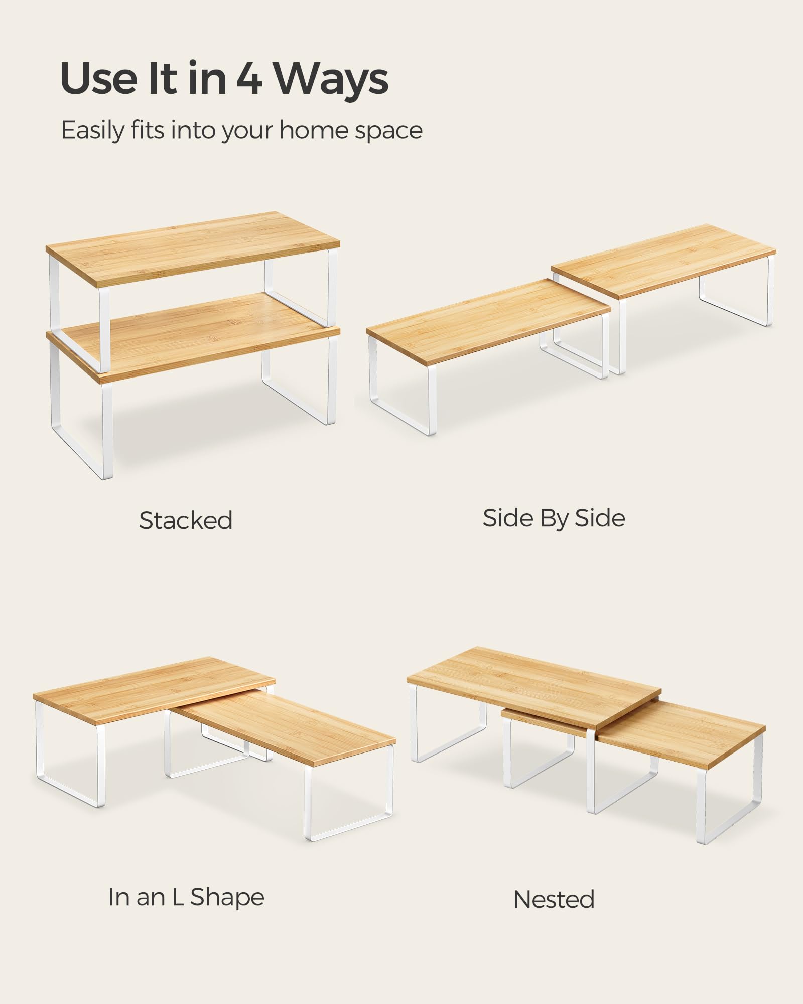 SONGMICS étagère utilisée comme centre de table pour décoration soignée