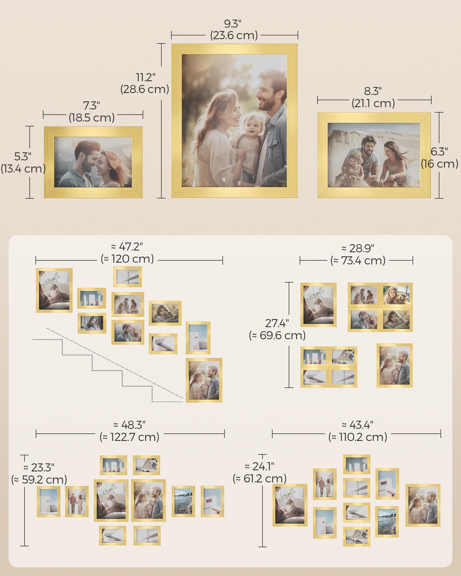 SONGMICS dos du cadre montrant boutons rotatifs pour changement rapide