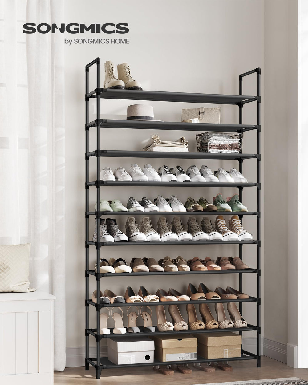 SONGMICS gros plan du tissu non tissé, durable et facile à nettoyer