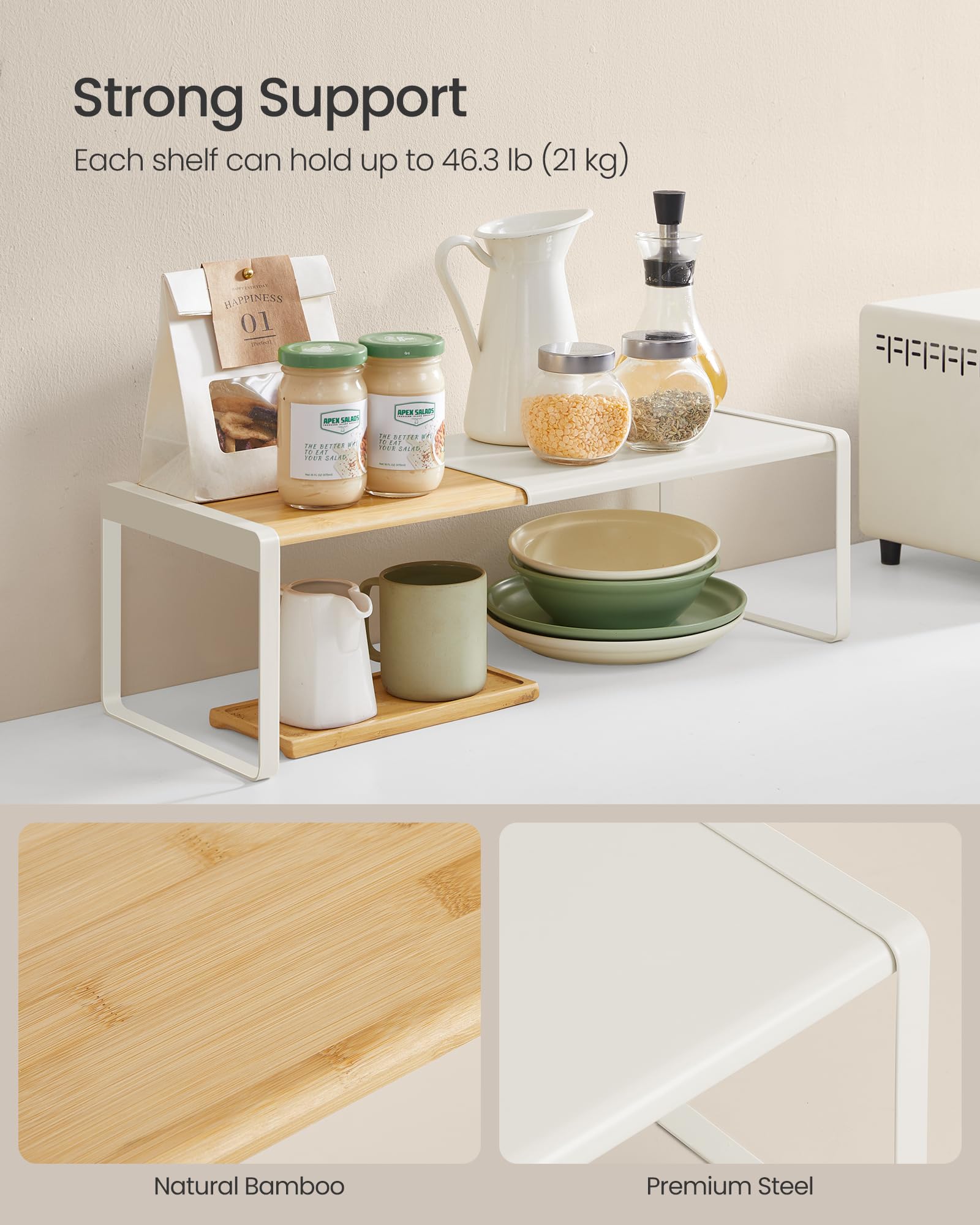 SONGMICS HOME étagère taille comparée montre encombrement réduit