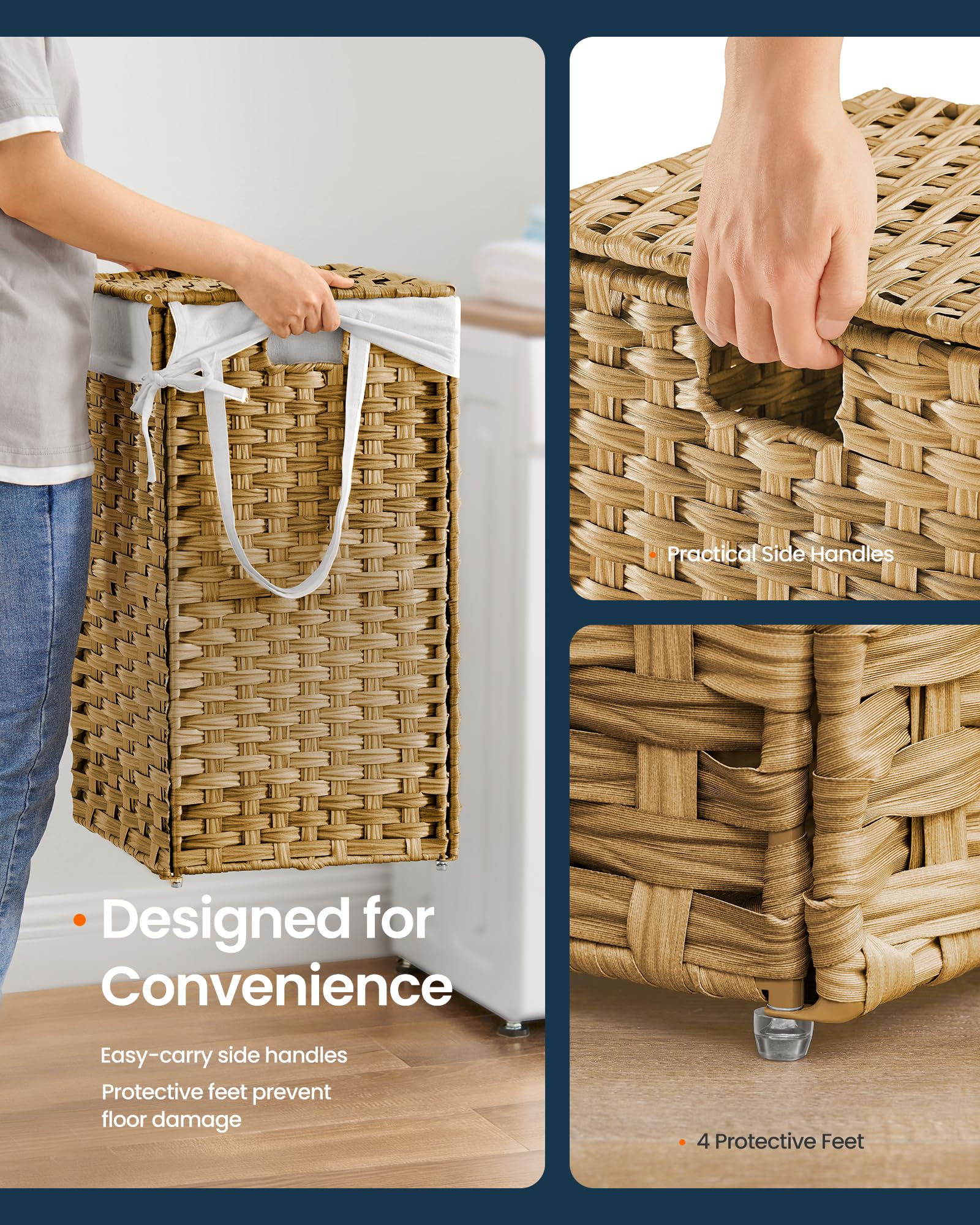 SONGMICS HOME panier placé dans petite salle de bain pour optimisation espace