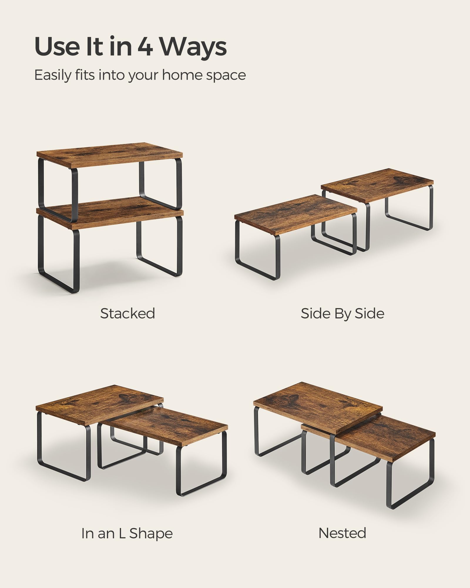 SONGMICS mise en scène cuisine moderne, style et rangement unifiés