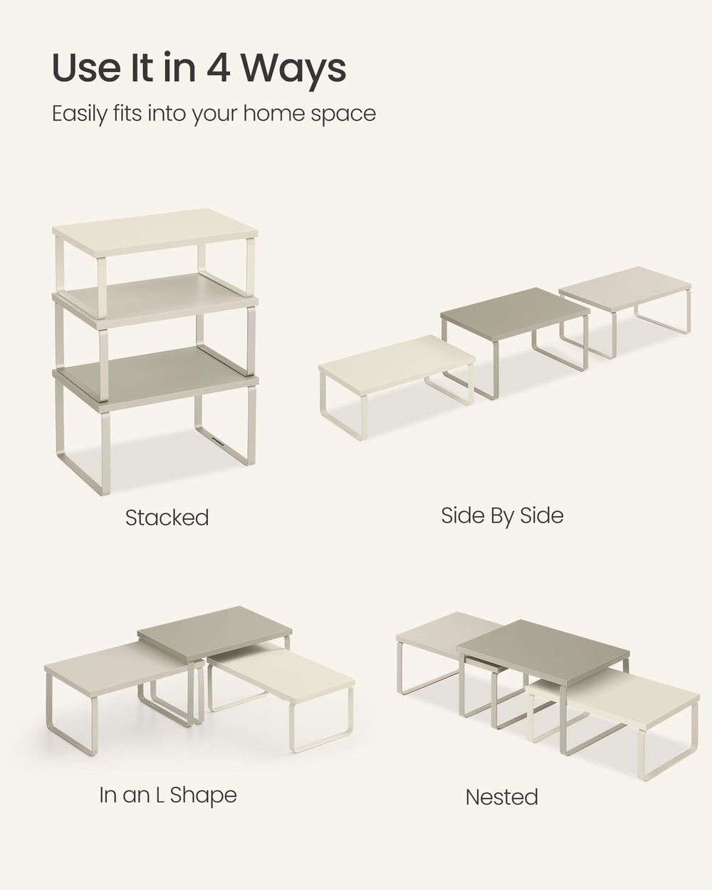 SONGMICS étagères utilisées comme présentoir sur table, style et organisation