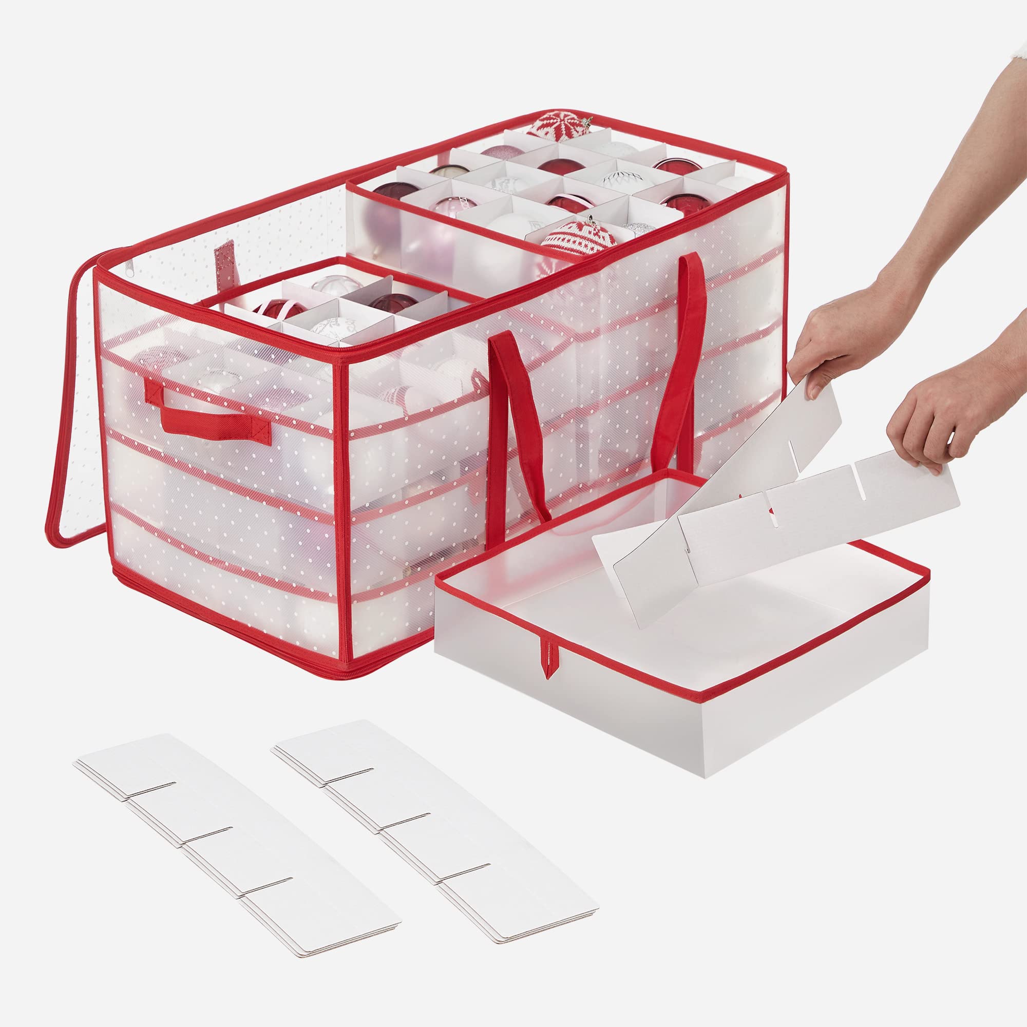 SONGMICS boîtes ouvertes avec ornements colorés stockés, conservation sûre