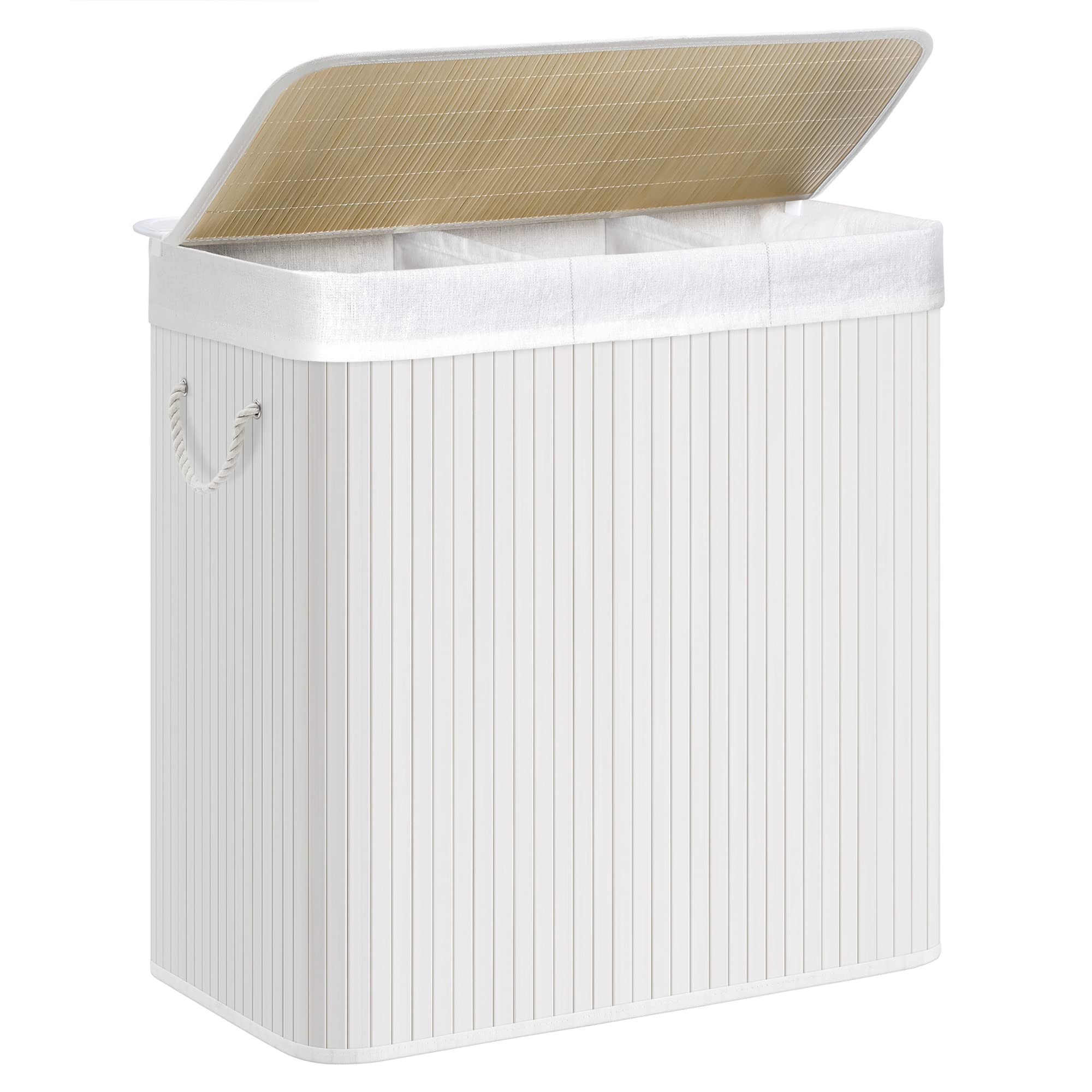 SONGMICS panier à linge face avant avec couvercle, rangement discret