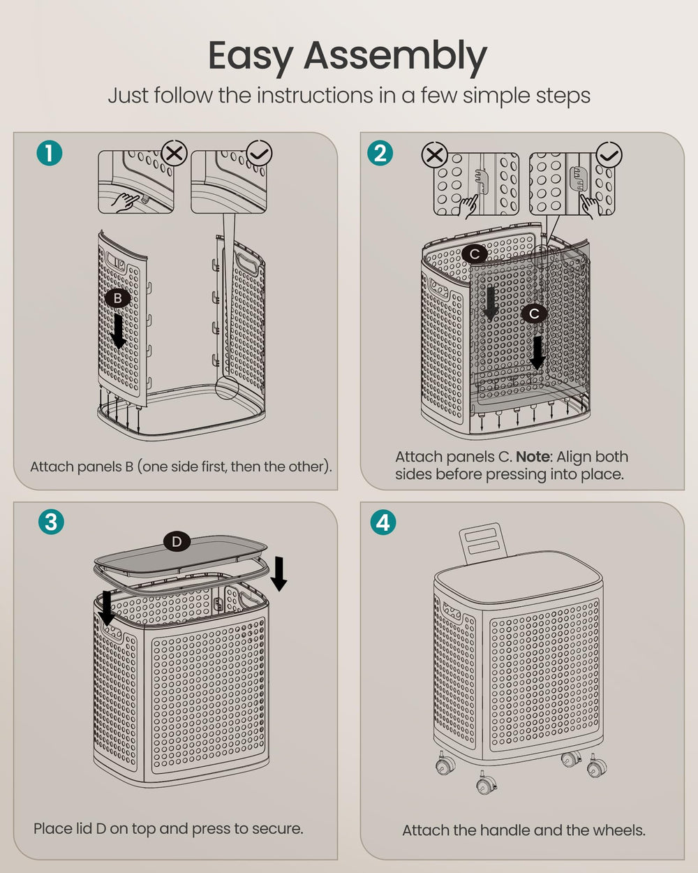 SONGMICS panier placé dans une salle de bain, solution fonctionnelle