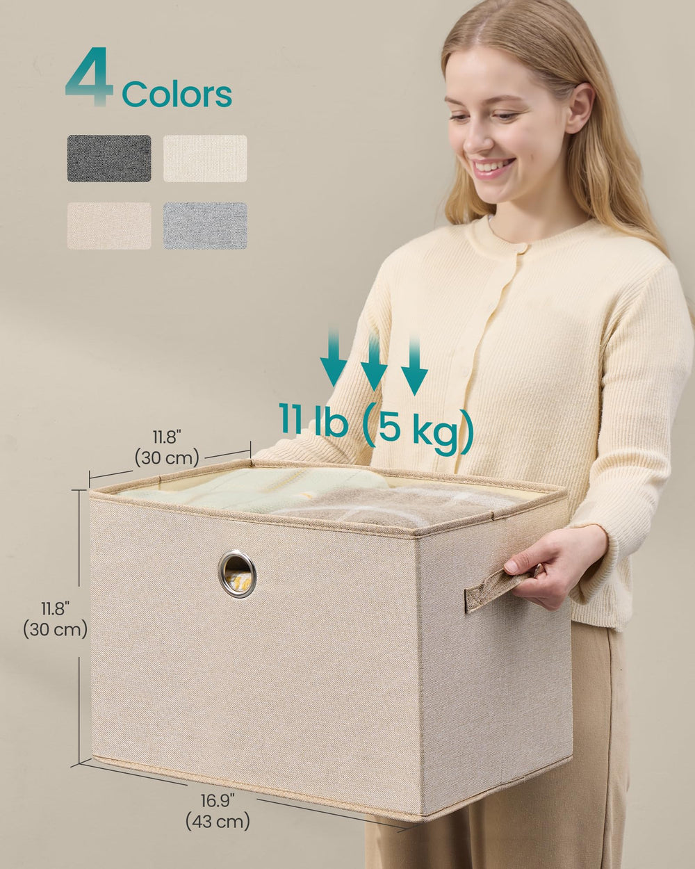 SONGMICS boîte pliée à plat pour rangement compact et économie d'espace