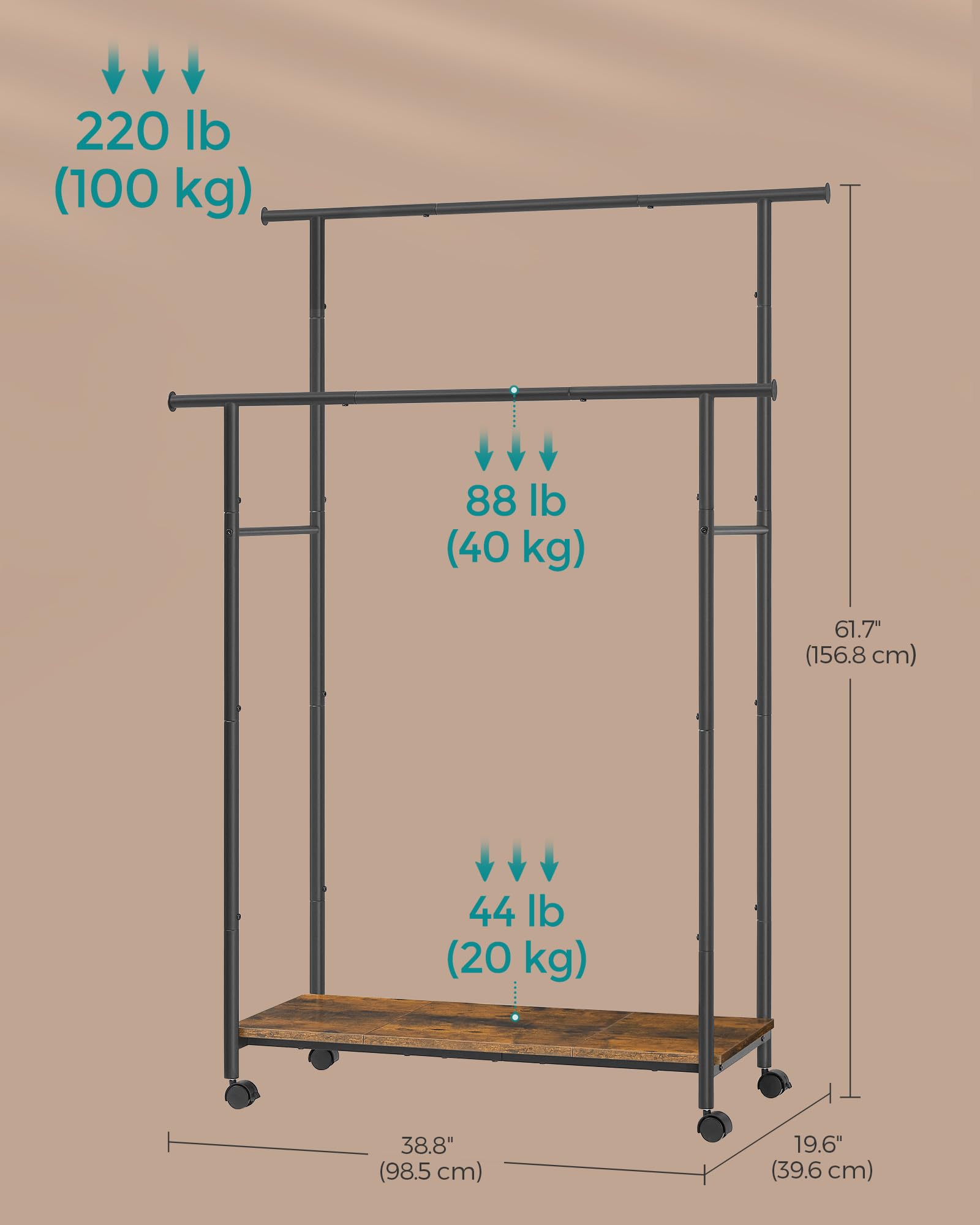 SONGMICS portant placé dans une chambre pour solution de rangement esthétique