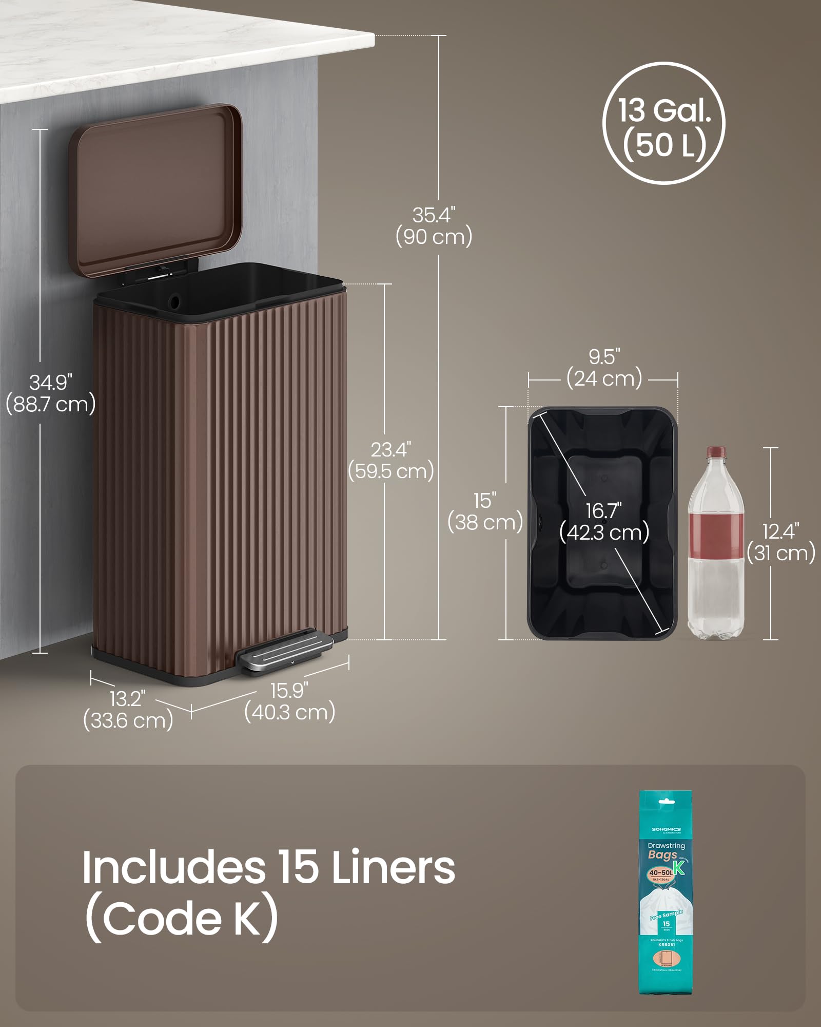 SONGMICS comparaison taille 50 L pour évaluer capacité