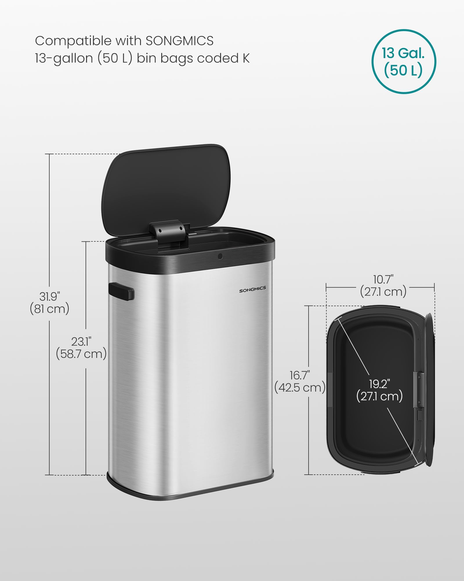 SONGMICS poubelle intégrée en cuisine design et pratique