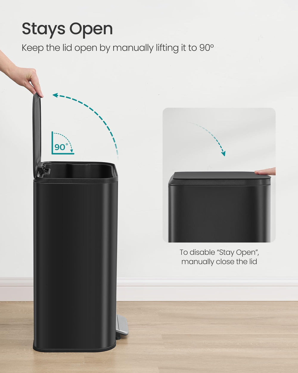 SONGMICS comparaison taille à côté d'un meuble, capacité 50 L claire