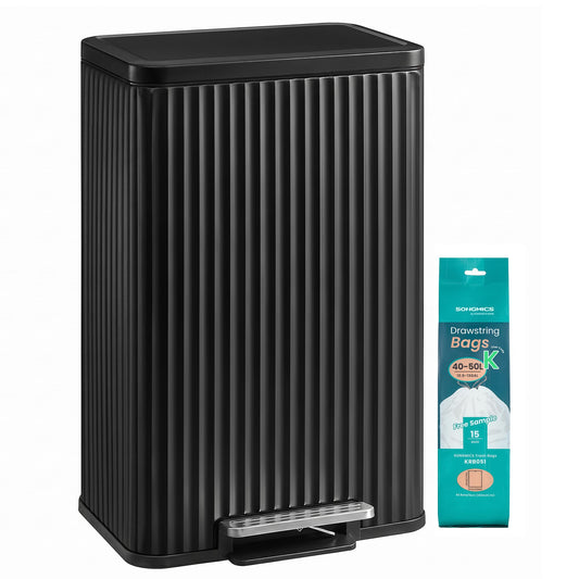 SONGMICS poubelle face avant élégant acier inoxydable, ajout esthétique