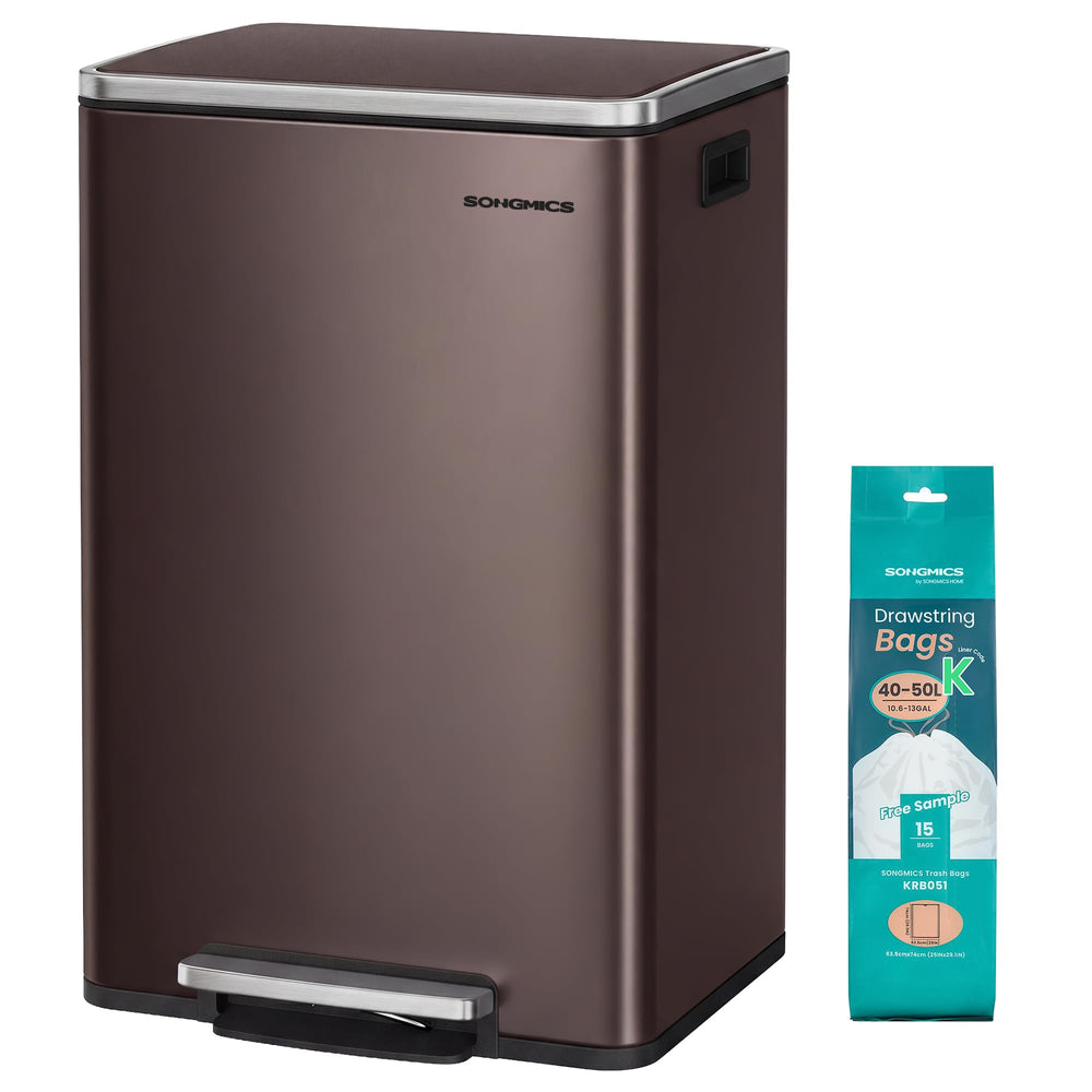 SONGMICS poubelle face complète montrant design élégant et gain d’espace