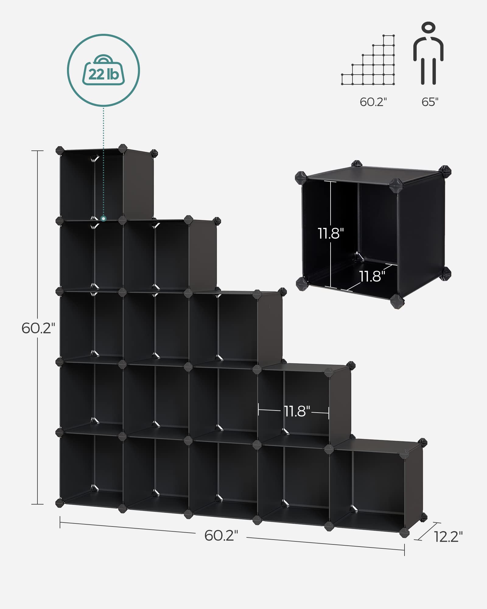 SONGMICS étagère utilisée pour chaussures, gain de place visible