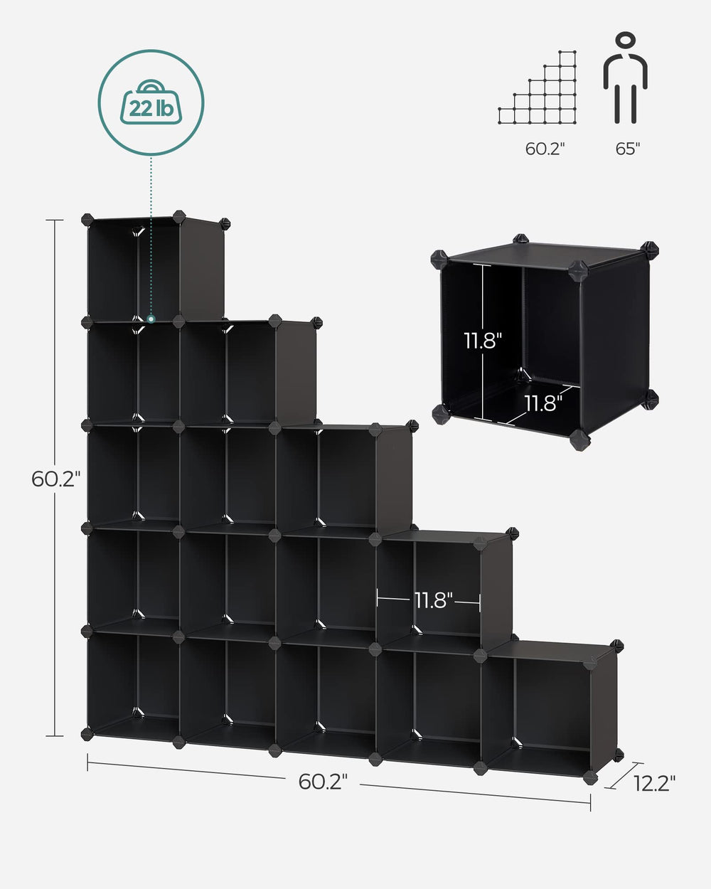 SONGMICS étagère utilisée pour chaussures, gain de place visible