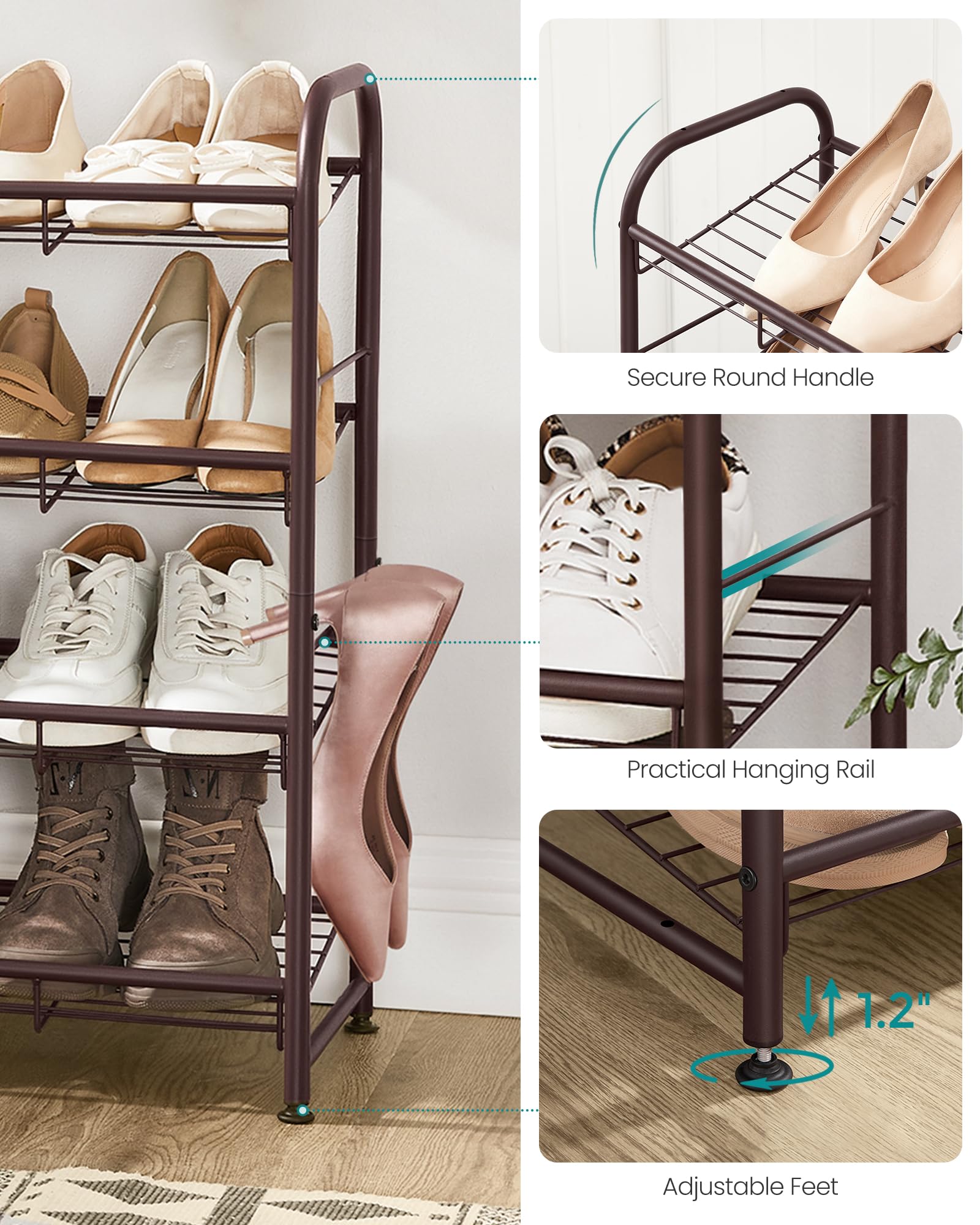 SONGMICS étagère accueillant bottes et chaussures variées pratique