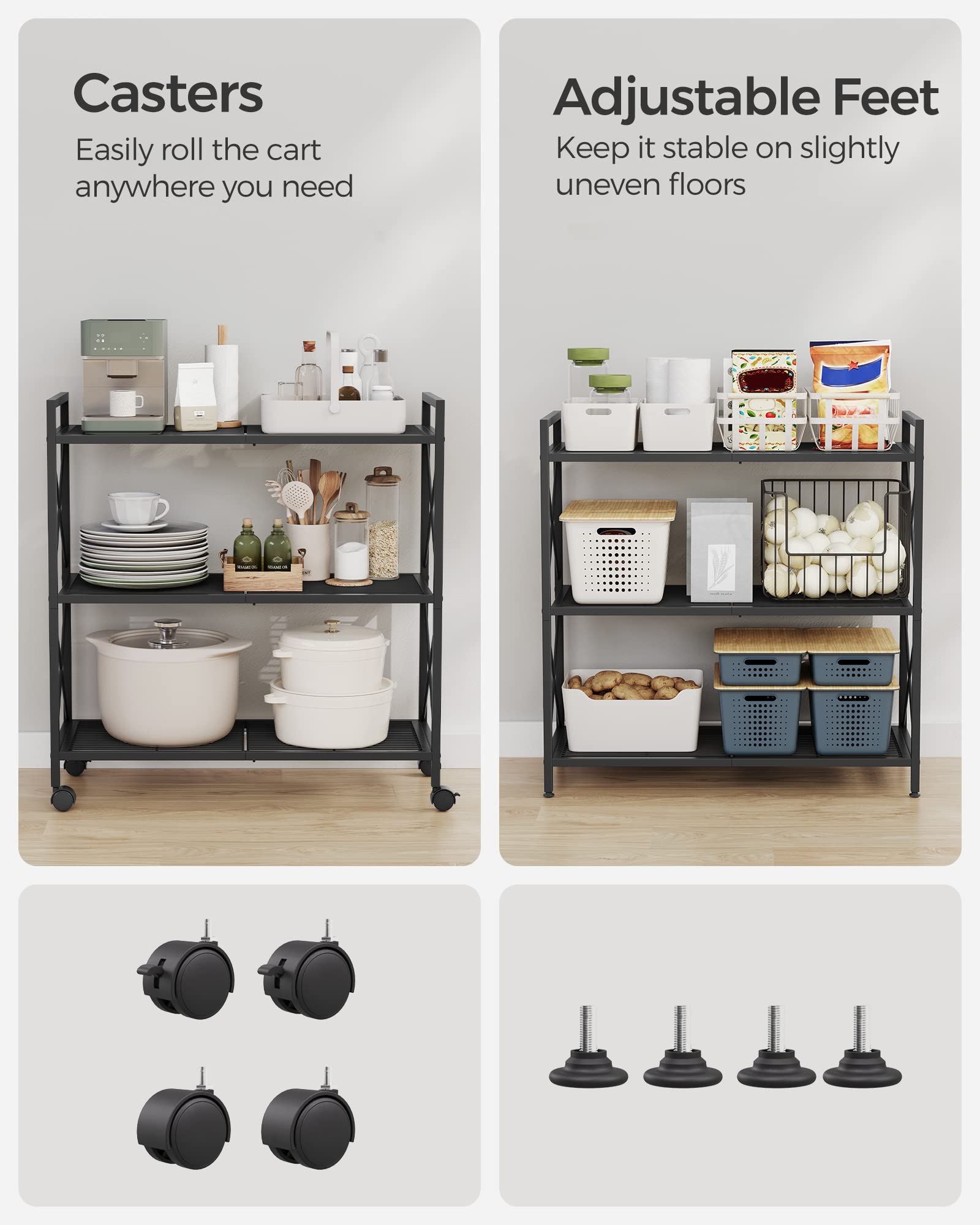 SONGMICS mise en scène cuisine illustrant gain de place pratique
