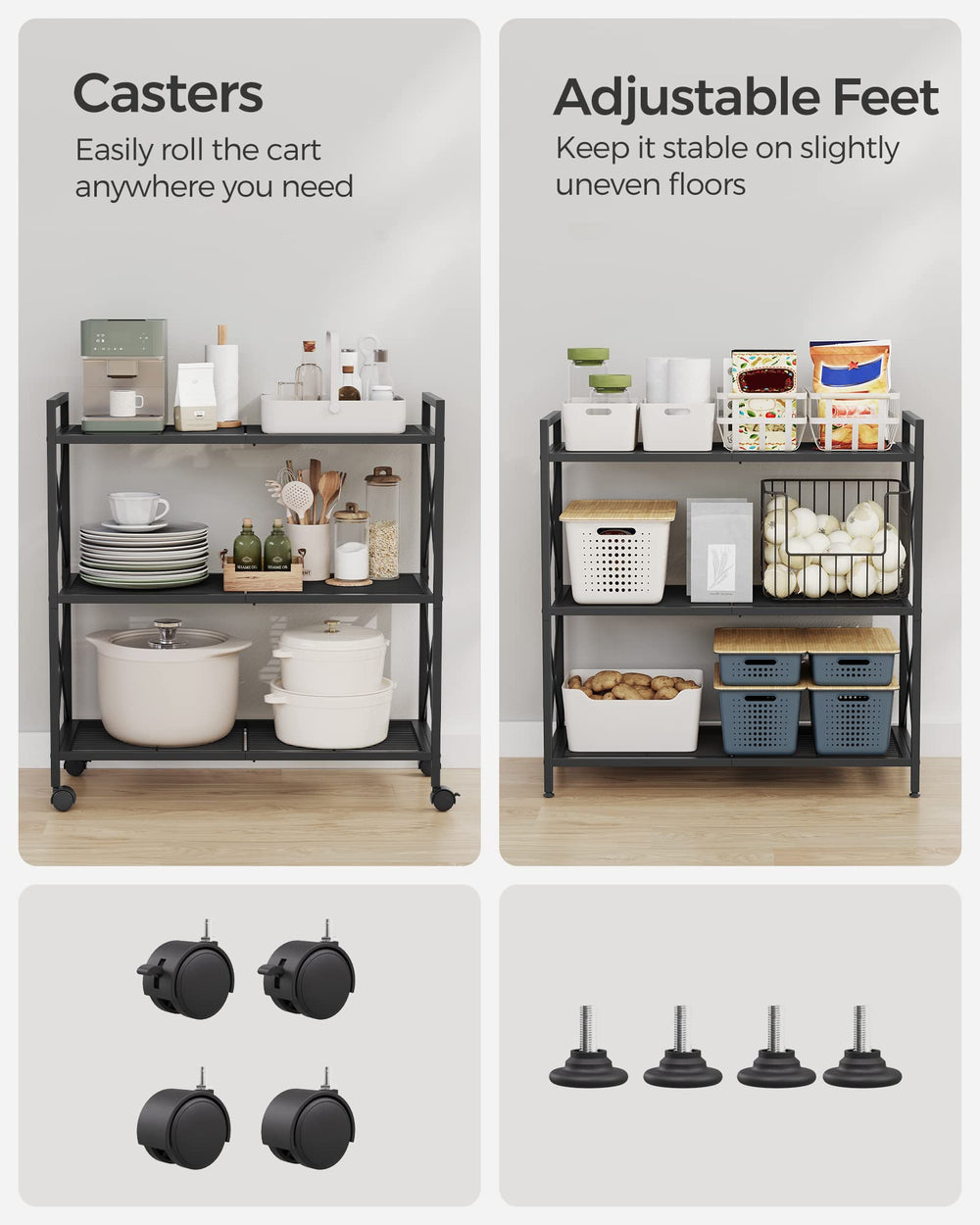 SONGMICS mise en scène cuisine illustrant gain de place pratique