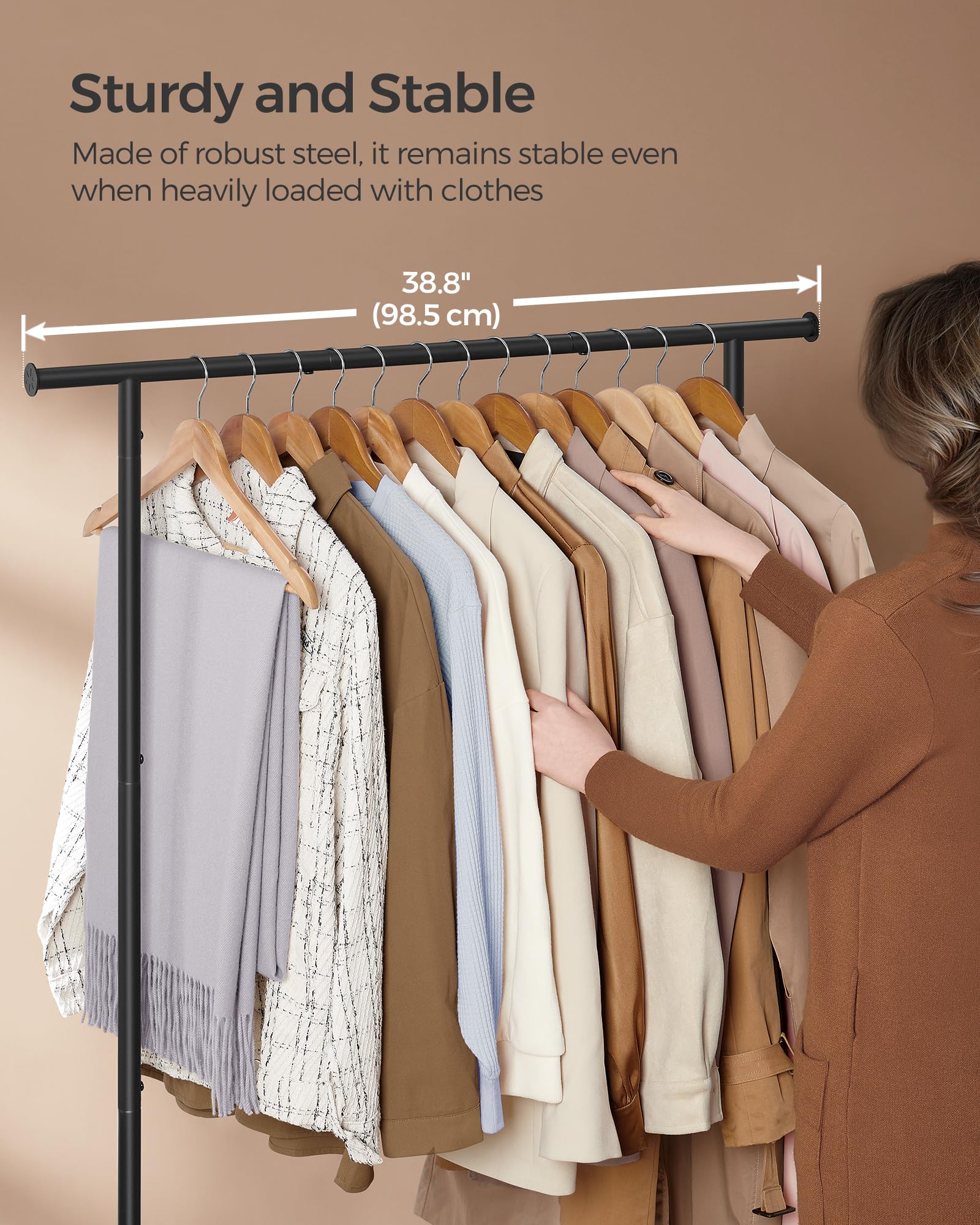 SONGMICS tringle chargée de manteaux tenant des vêtements lourds