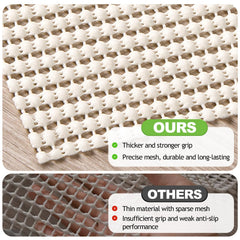 Songrey gros plan sur la grille respirante du tapis, évite accumulation d’humidité et facilite nettoyage
