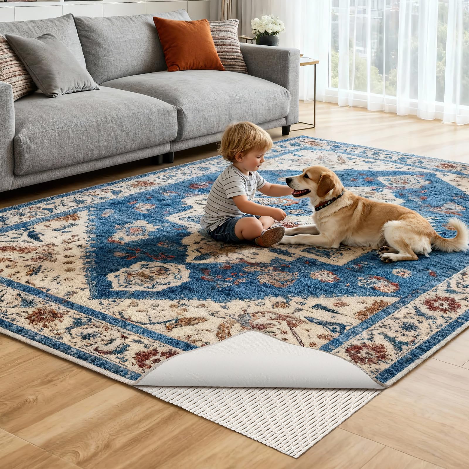 Songrey mise en scène lifestyle dans une chambre d’enfant, sécurise le tapis et absorbe le bruit