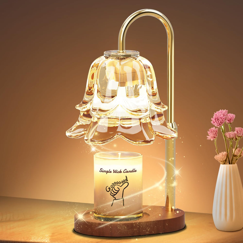 SooFoo vue avant de la lampe chauffe-bougie apportant une lumière sécurisée