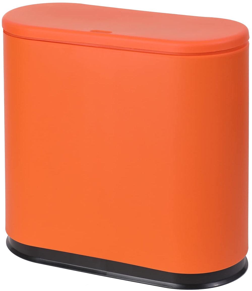 Sooyee corbeille rectangulaire orange vue de face, gain de place et design