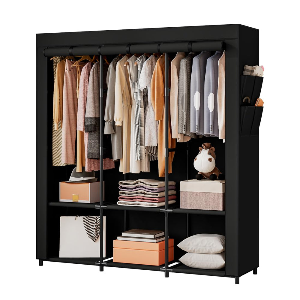 SORCEDAS armoire portable face montrant rangement organisé et gain de place