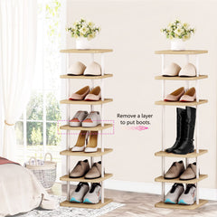 SORCEDAS étagère chargée de chaussures, organisation optimisée