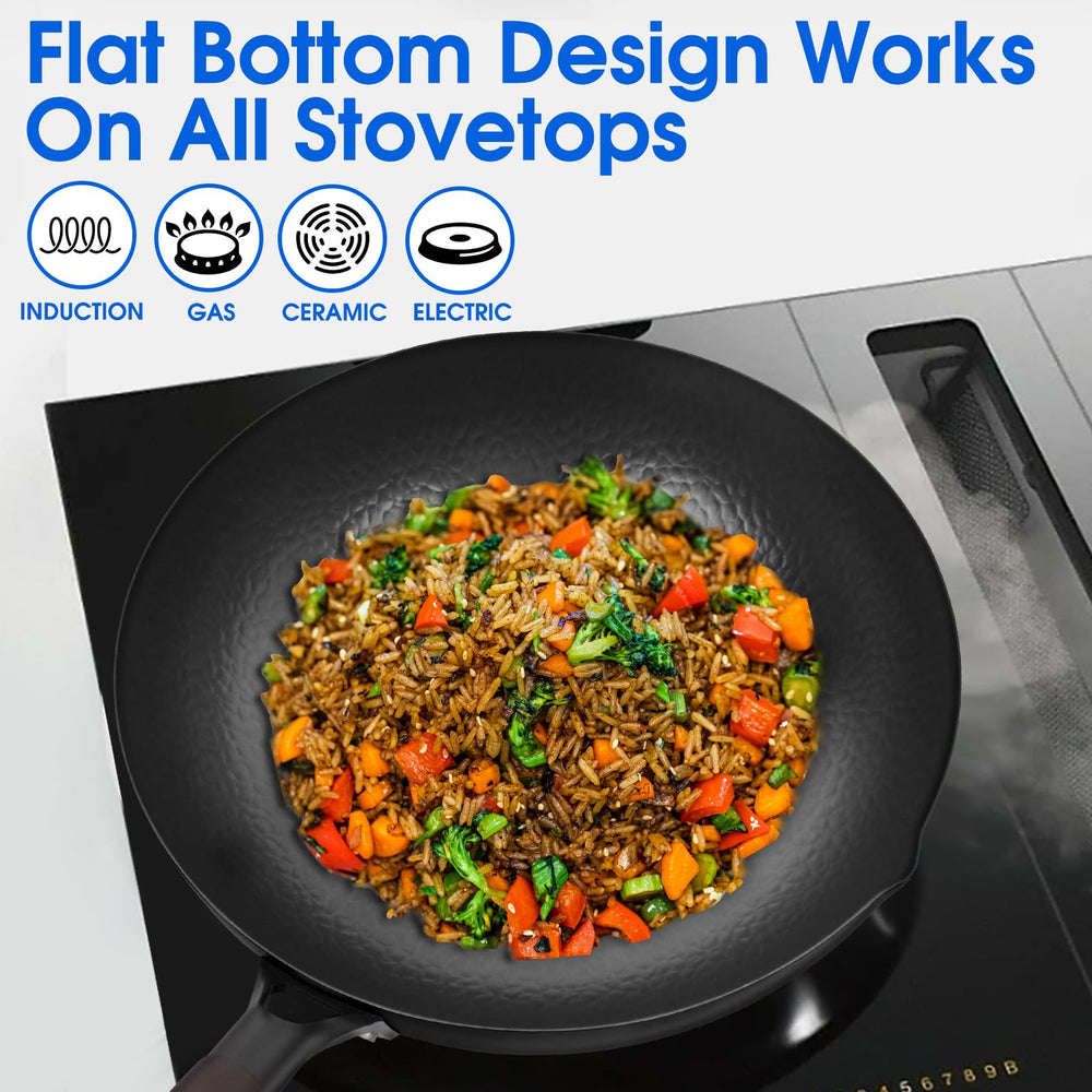 Souped Up Recipes wok en usage avec légumes sautés pour cuisson rapide