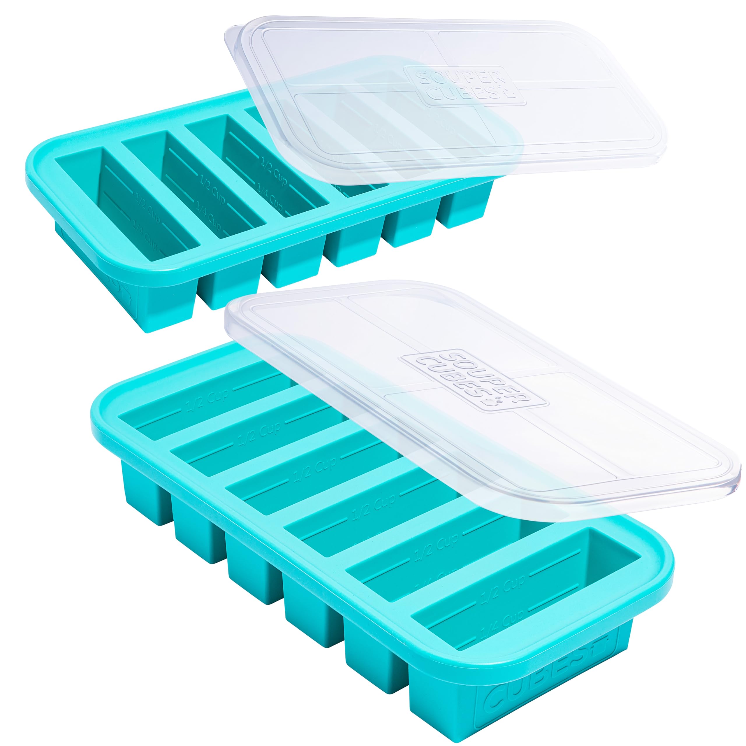 Souper Cubes vue avant de l'emballage aqua montrant le pack de 2 pratique
