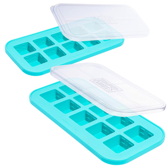 Souper Cubes vue avant de l'emballage aqua montrant le pack pratique