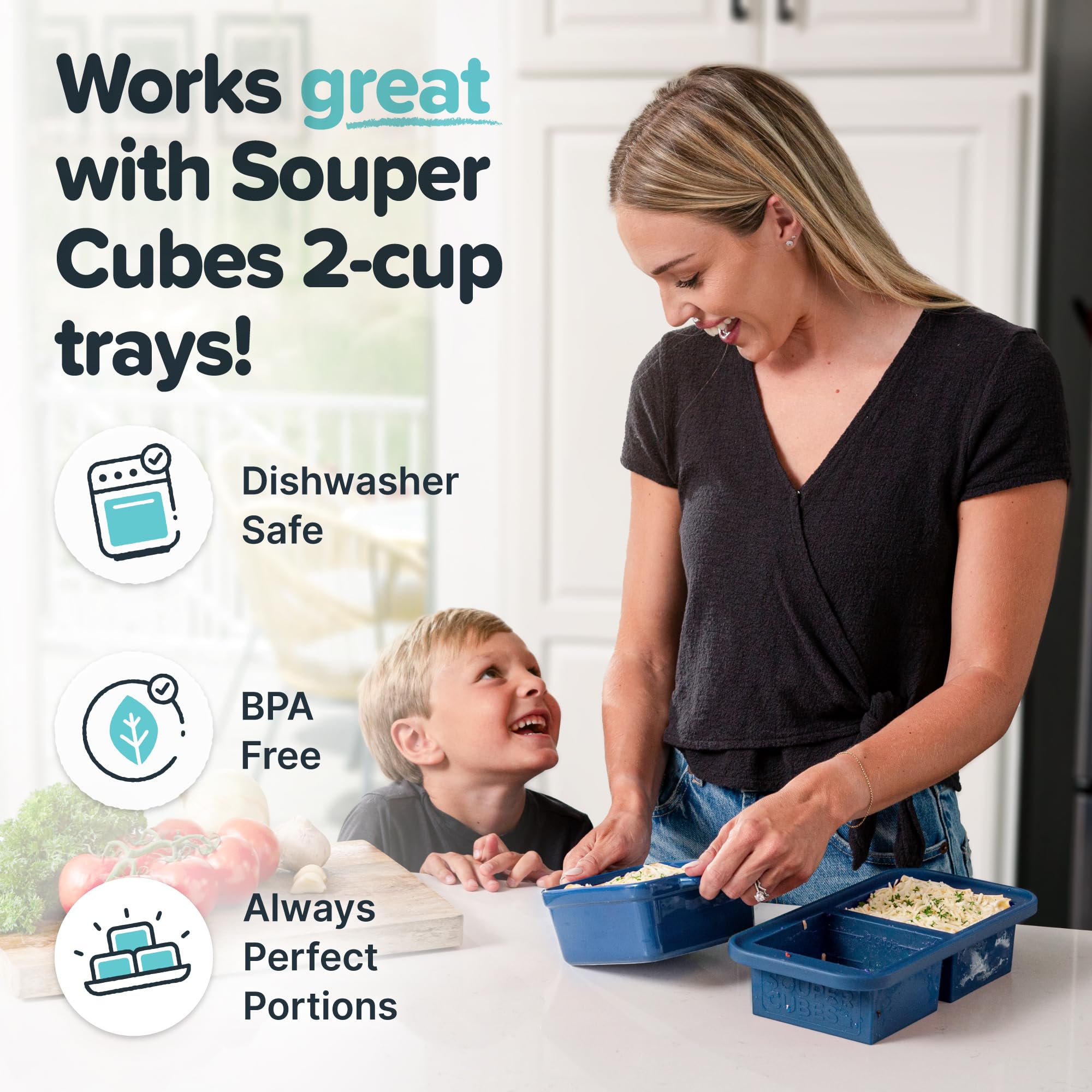 Souper Cubes comparaison taille mains illustrant portions individuelles