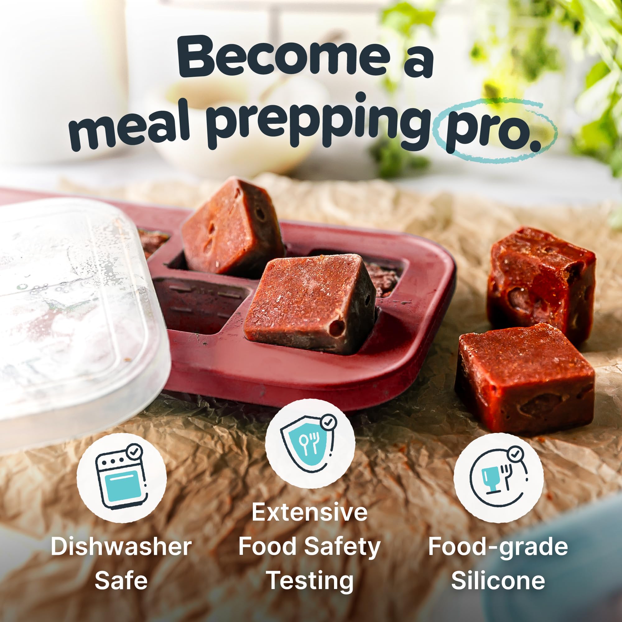 Souper Cubes en usage dans congélateur empilage compact et gain d'espace