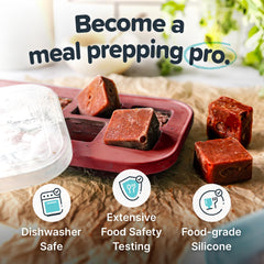 Souper Cubes en usage dans congélateur empilage compact et gain d'espace