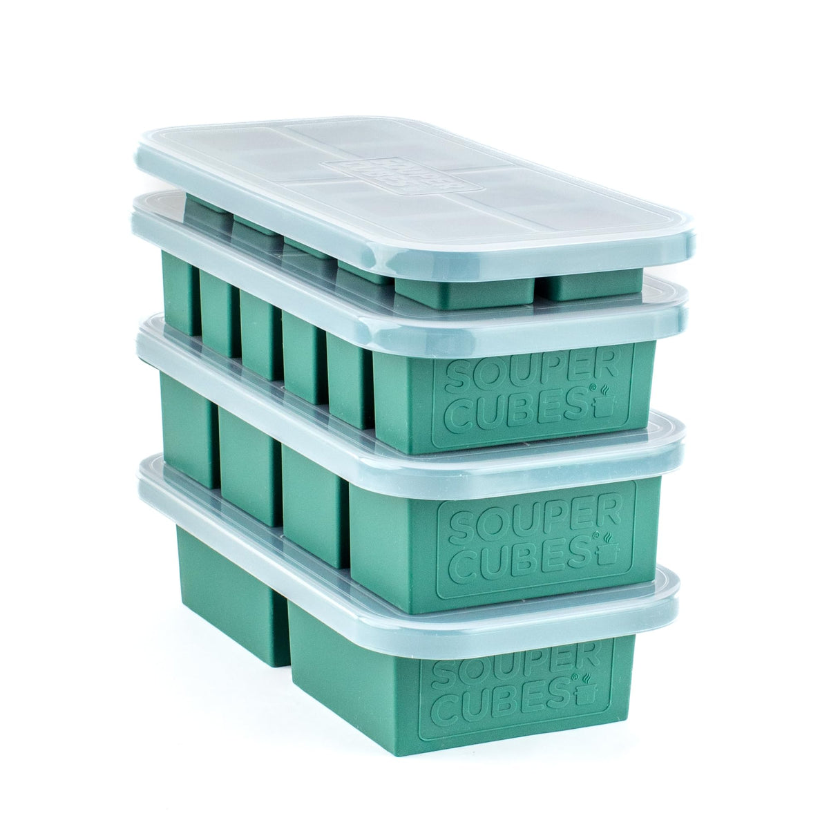 Souper Cubes vue avant de l'ensemble Kale montrant les quatre bacs, organisation pratique