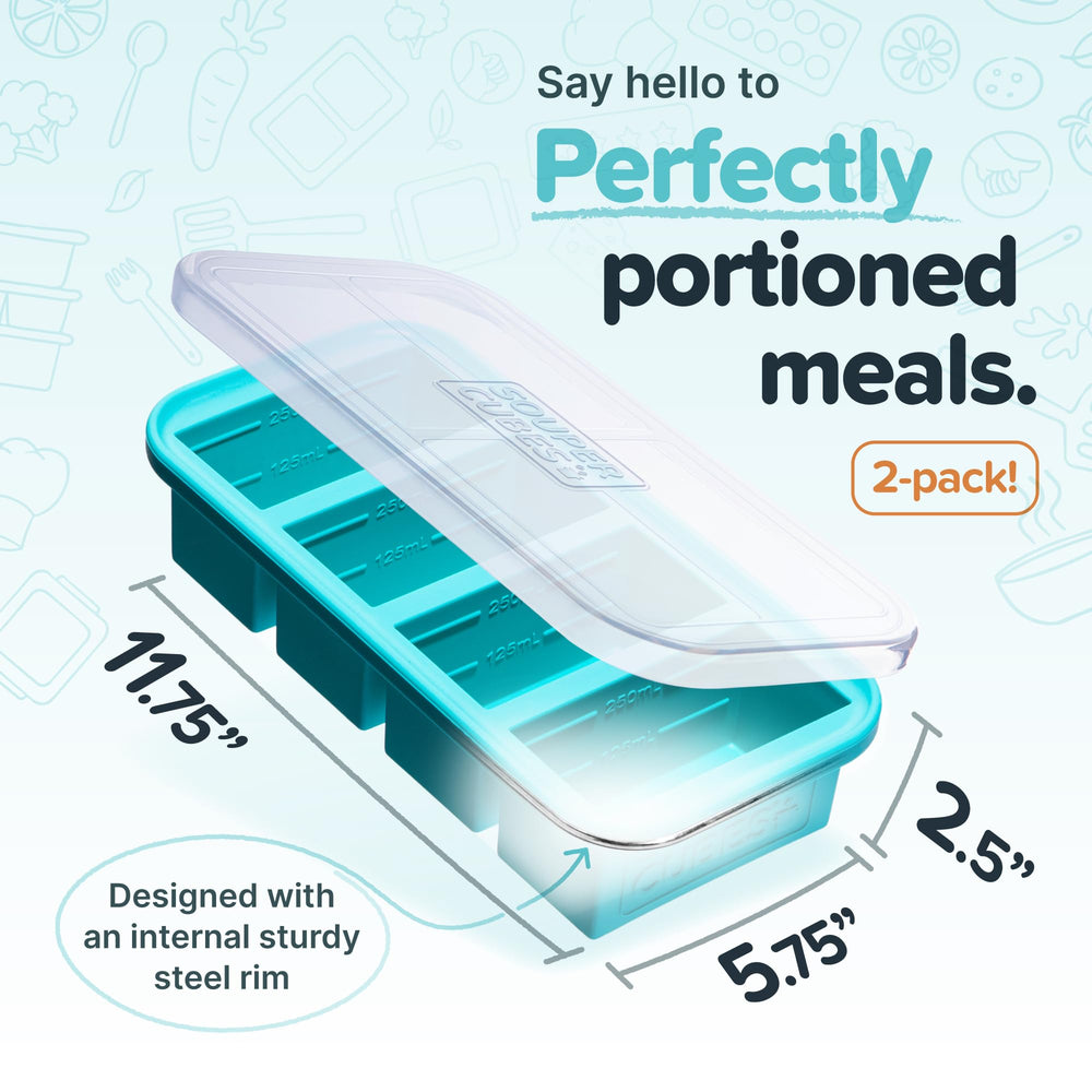 Souper Cubes gros plan du silicone platine et bord renforcé acier pour durabilité